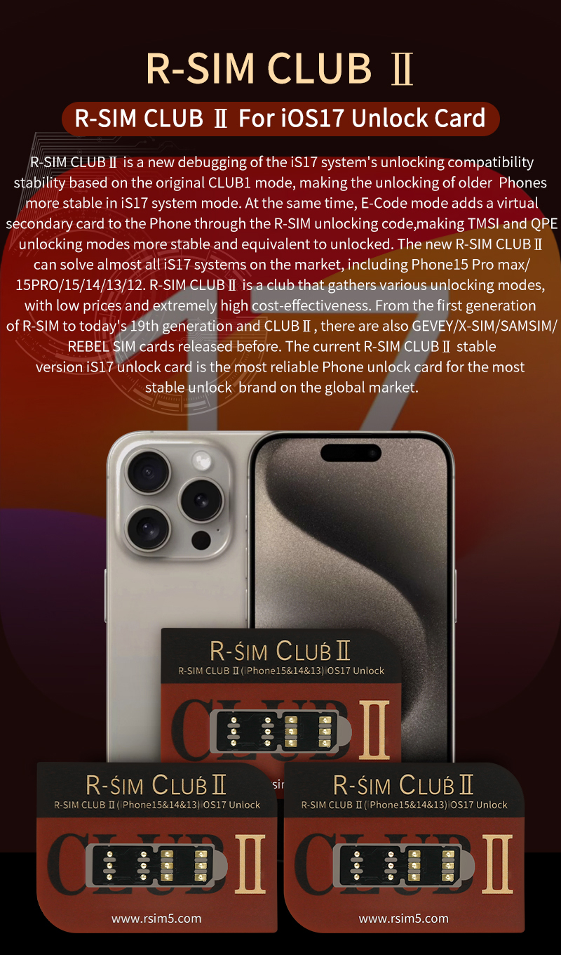 R-SIM CLUB2 V6 Unlocking Card For iOS17 iphone5-15 15pro max released -  GSM-Forum